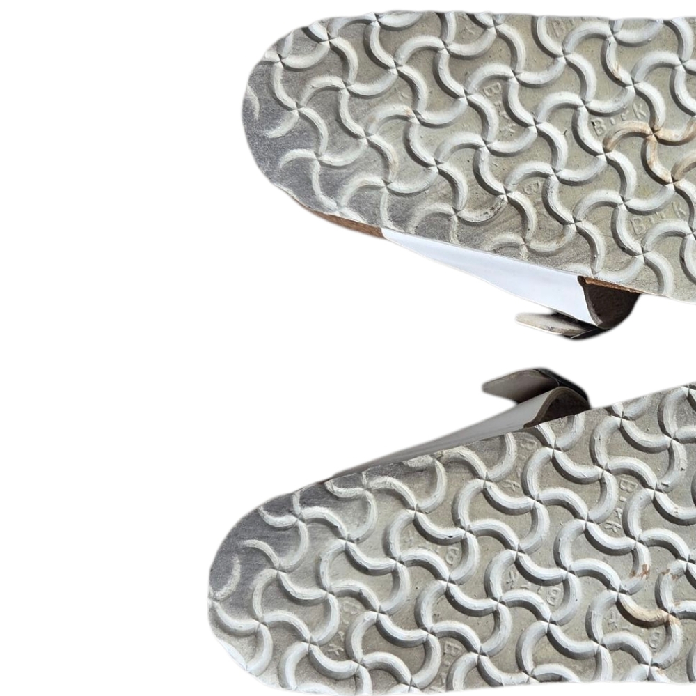 White Birkenstock Leather Sandals - Picture 7 of 8